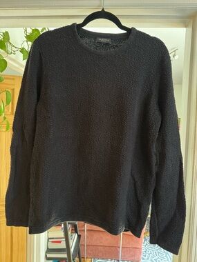 Selected Homme Black Bouclé Crewneck Sweater